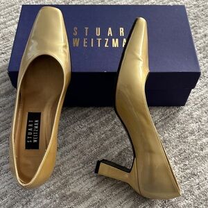 Stuart Weitzman Shiny Gold Heels